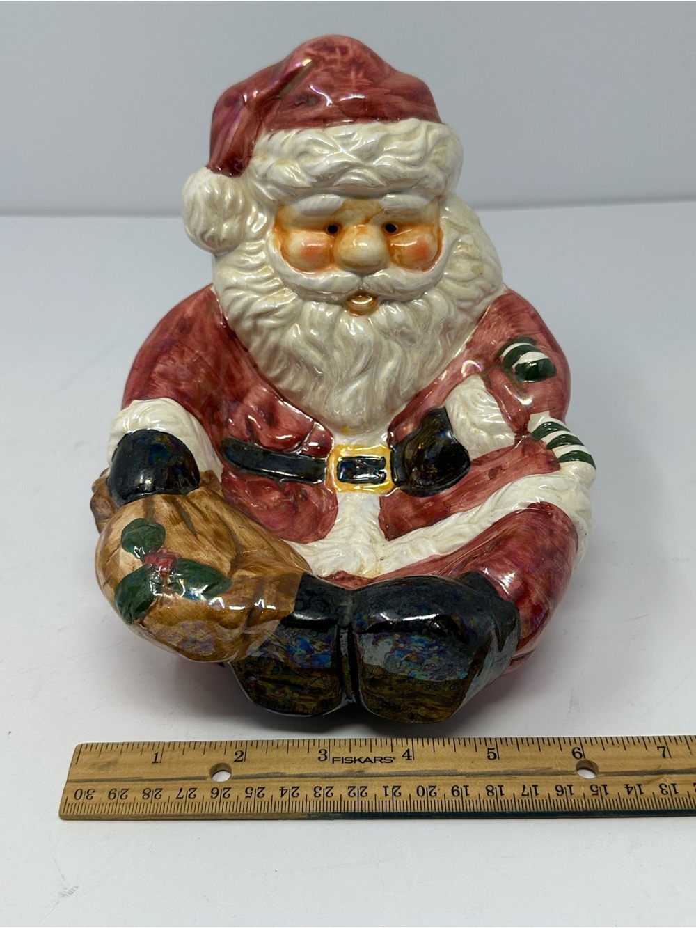 Santa Clause Glazed Ceramic Candy Dish Christmas Decor A1 - Picture 7 of 8